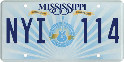 MS license plate NYI114