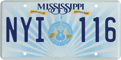 MS license plate NYI116