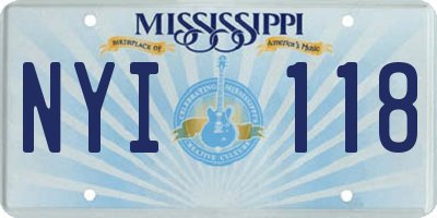 MS license plate NYI118