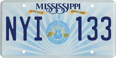 MS license plate NYI133
