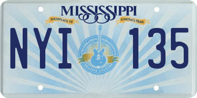 MS license plate NYI135
