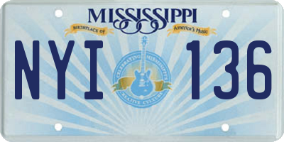 MS license plate NYI136