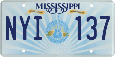 MS license plate NYI137