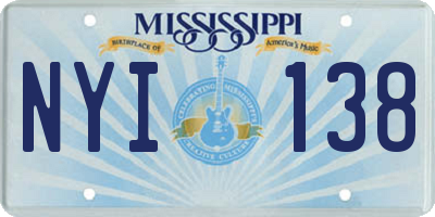 MS license plate NYI138