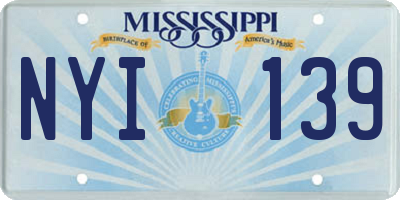 MS license plate NYI139