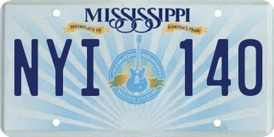 MS license plate NYI140