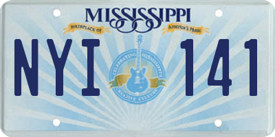 MS license plate NYI141