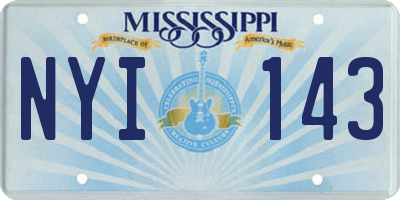 MS license plate NYI143
