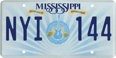 MS license plate NYI144