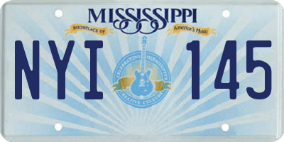 MS license plate NYI145