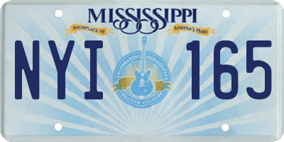 MS license plate NYI165