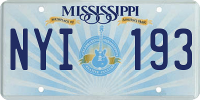 MS license plate NYI193