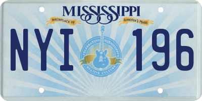 MS license plate NYI196