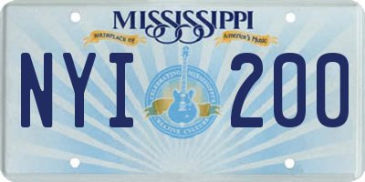 MS license plate NYI200