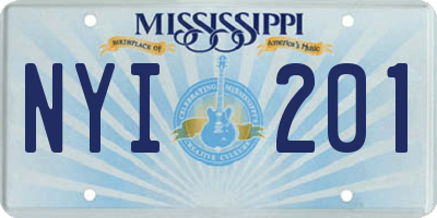 MS license plate NYI201