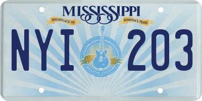 MS license plate NYI203
