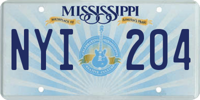 MS license plate NYI204