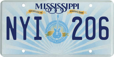 MS license plate NYI206