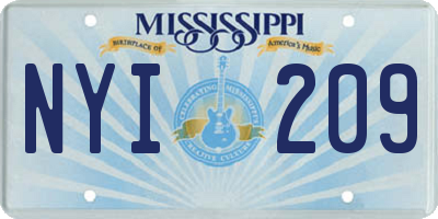 MS license plate NYI209