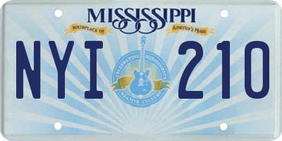MS license plate NYI210