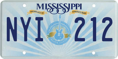 MS license plate NYI212