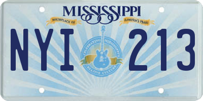 MS license plate NYI213