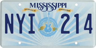 MS license plate NYI214