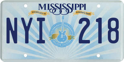 MS license plate NYI218