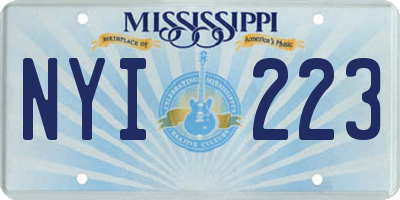 MS license plate NYI223