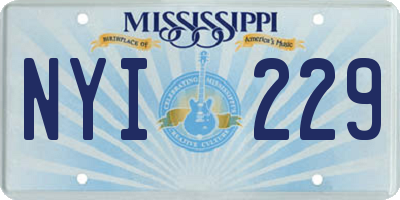 MS license plate NYI229