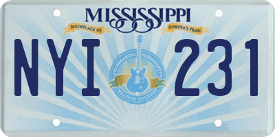 MS license plate NYI231