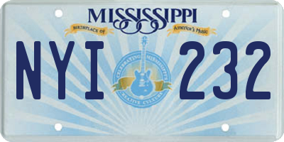 MS license plate NYI232