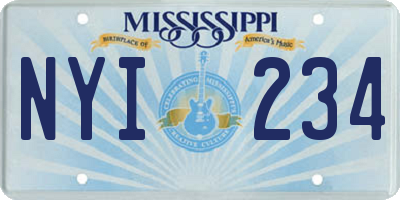MS license plate NYI234