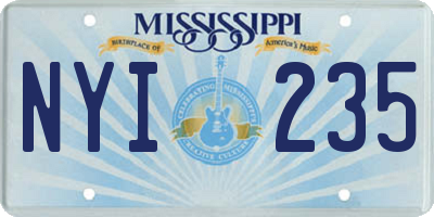 MS license plate NYI235