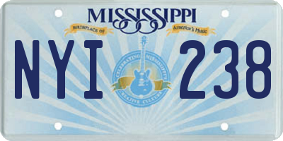 MS license plate NYI238