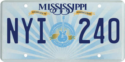 MS license plate NYI240