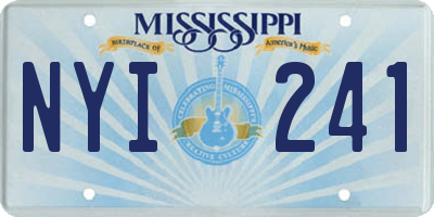 MS license plate NYI241