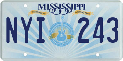 MS license plate NYI243