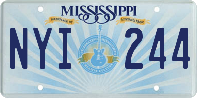 MS license plate NYI244