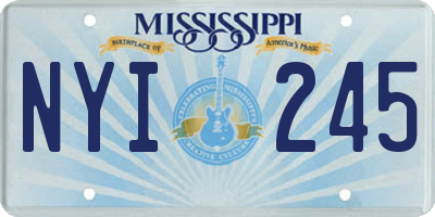 MS license plate NYI245