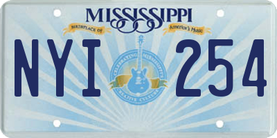 MS license plate NYI254