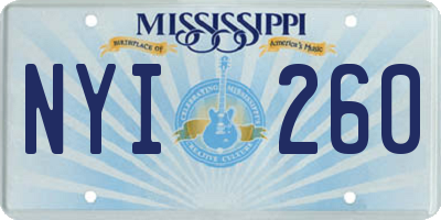 MS license plate NYI260