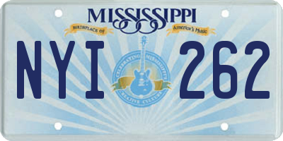 MS license plate NYI262
