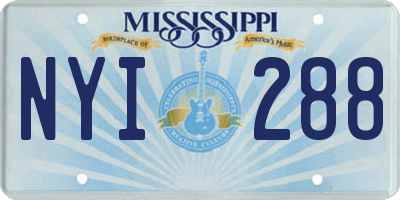 MS license plate NYI288