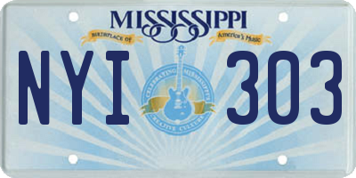 MS license plate NYI303