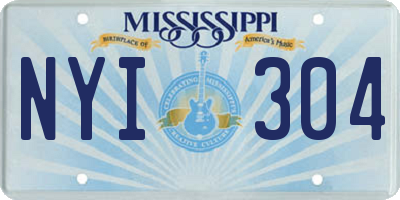 MS license plate NYI304