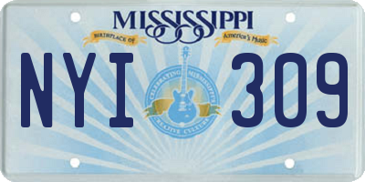 MS license plate NYI309