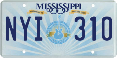 MS license plate NYI310