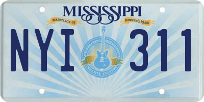 MS license plate NYI311