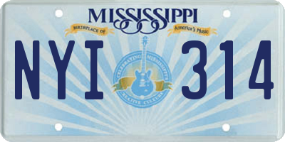 MS license plate NYI314